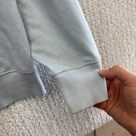 The North Face Pullover Hoodie Baby Blue Box Logo Wom Sz M Outdoor Hike Read - Picture 8 of 15